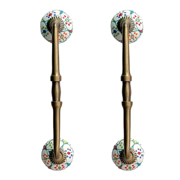 Ceramic_Door_Handle_Gold_Antique_Finish_-_(Size_10_Inch,_Flower_Hand_Painted)_-_Hole_To_Hole_8_Inch_(Pack_Of_1)