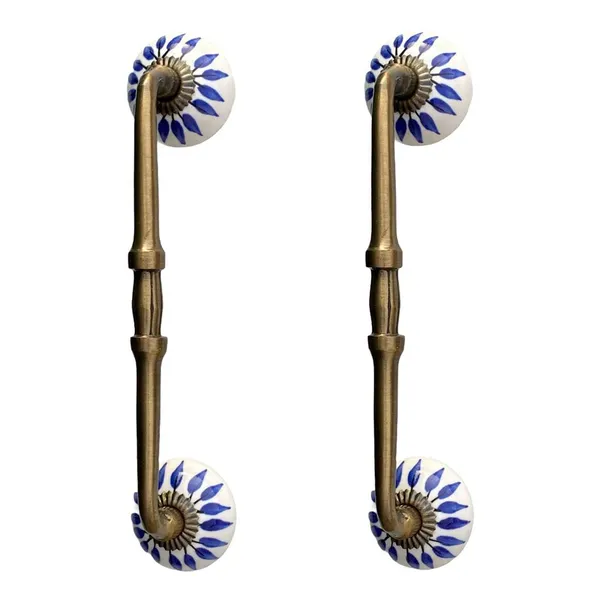 Ceramic_Door_Handle_Gold_Antique_Finish_-_(_Size_8_Inch_,_Flower_Hand_Painted_)_-_HOLE_TO_HOLE_6_INCH_-_Pack_Of_1