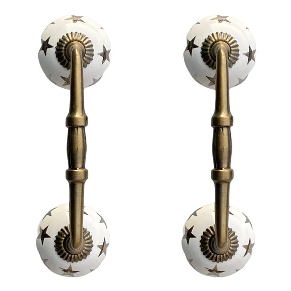 Ceramic_Door_Handle_Gold_Antique_Finish_-_(Size_6_Inch,_Stars_Printed)_-_Pack_Of_1