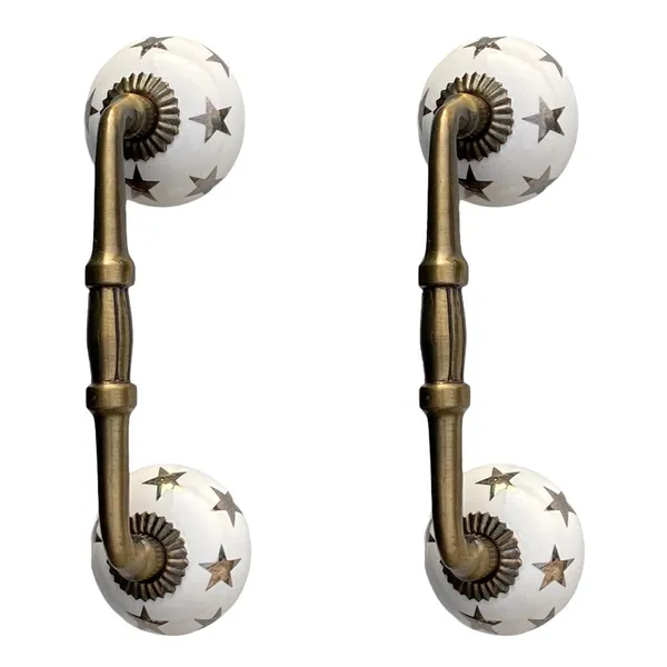 Ceramic_Door_Handle_Gold_Antique_Finish_-_(Size_6_Inch,_Stars_Printed)_-_Pack_Of_1