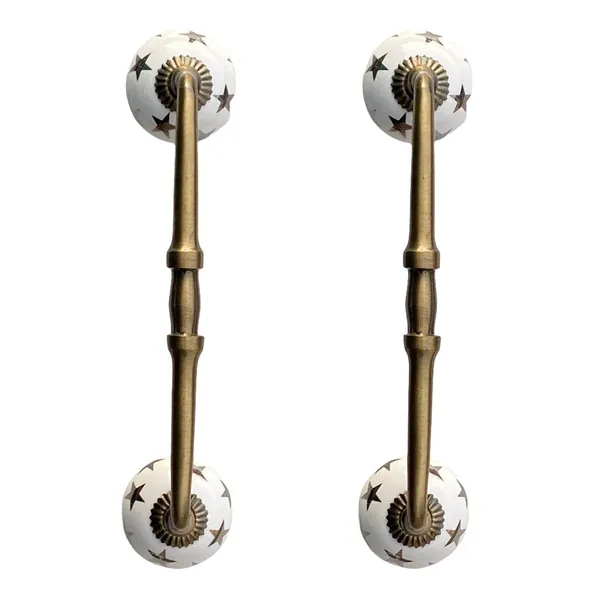 Ceramic_Door_Handle_Gold_Antique_Finish_-_(Size_10_Inch,_Stars_Printed)_-_Hole_To_Hole_8_Inch_(Pack_Of_1)