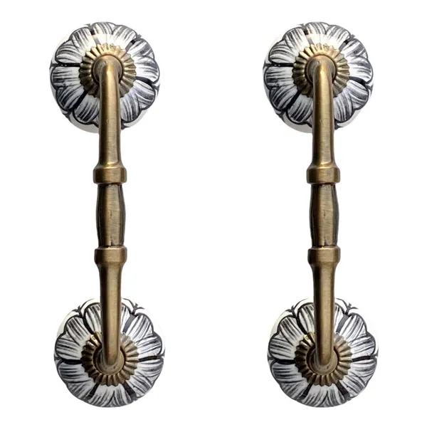 Ceramic_Door_Handle_Gold_Antique_Finish_-_(Size_6_Inch,_Flower_Hand_Painted)_-_Pack_Of_1