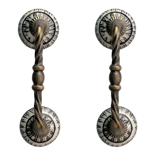 _Ceramic_Door_Handle_Gold_Antique_Finish_-_(Size_6_Inch,_Flower_Hand_Painted)_-_Pack_Of_1