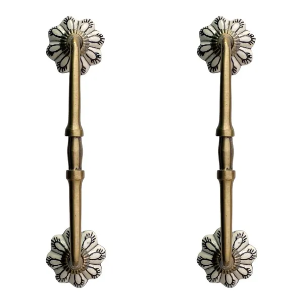 Ceramic_Door_Handle_Gold_Antique_Finish_-_(_Size_10_Inch_,_Flower_Hand_Painted_)_-_Hole_To_Hole_8_Inch_(Pack_Of_1),10X1.5X2.25