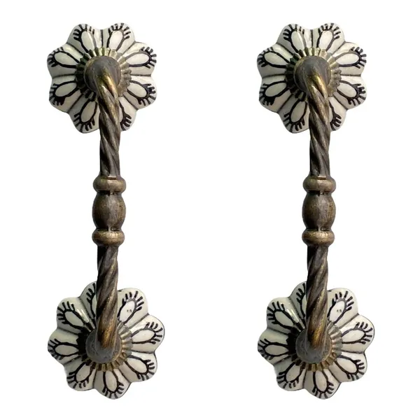 Ceramic_Door_Handle_Gold_Antique_Finish_-_(Size_6_Inch,_Flower_Hand_Painted)_-_Pack_Of_1