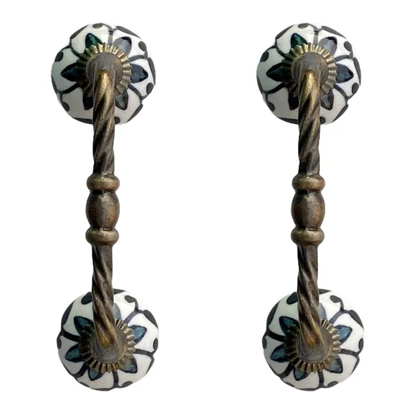 Ceramic_Door_Handle_Gold_Antique_Finish_-_(Size_6_Inch,_Flower_Hand_Painted)_-_Pack_Of_1