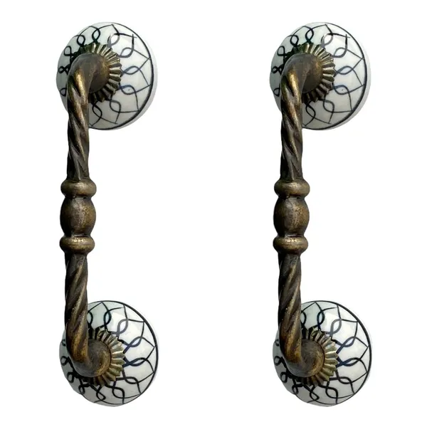 Ceramic_Door_Handle_Gold_Antique_Finish_-_(Size_6_Inch,_Flower_Hand_Painted)_-_Pack_Of_1