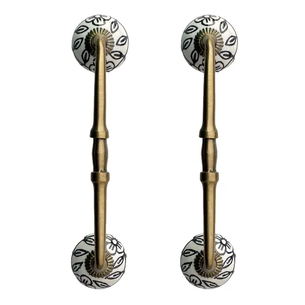 Ceramic_Door_Handle_Gold_Antique_Finish_-_(Size_8_Inch,_Flower_Hand_Painted)_-_Pack_Of_1