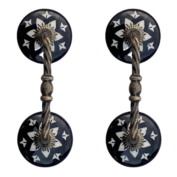 Ceramic_Door_Handle_Gold_Antique_Finish_-_(Size_6_Inch,_Flower_Hand_Painted)_-_Pack_Of_1