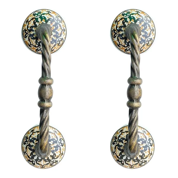 Ceramic_Door_Handle_Gold_Antique_Finish_-_(Size_6_Inch,_Flower_Hand_Painted)_-_Pack_Of_1