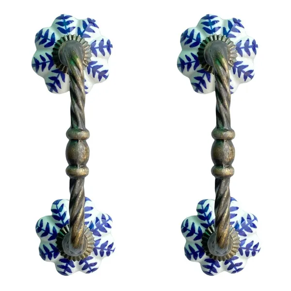 _Ceramic_Door_Handle_Gold_Antique_Finish_-_(Size_6_Inch,_Hand_Painted)_-_Pack_Of_1