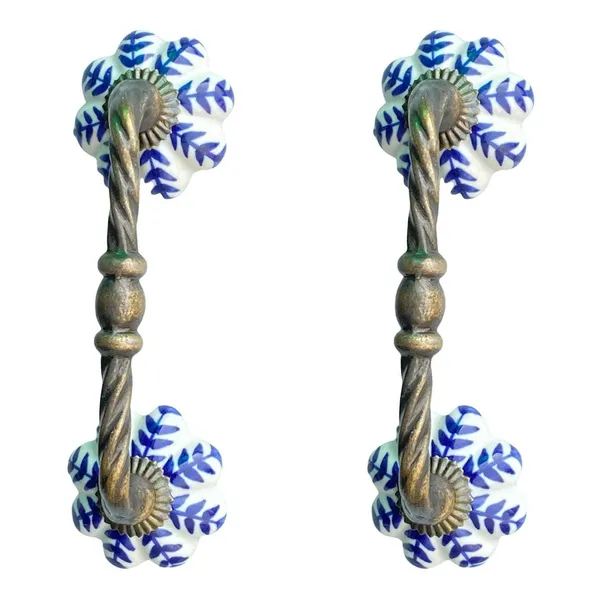 _Ceramic_Door_Handle_Gold_Antique_Finish_-_(Size_6_Inch,_Hand_Painted)_-_Pack_Of_1