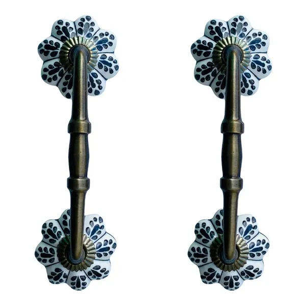 Ceramic_Door_Handle_Gold_Antique_Finish_-_(Size_6_Inch,_Hand_Painted)_-_Hole_To_Hole_4_Inch_-_Pack_Of_1
