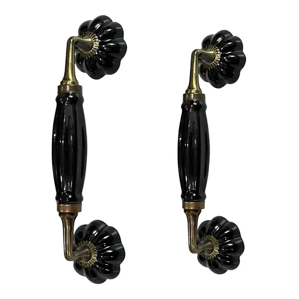 Black_Ceramic_Door_Handle_Gold_Antique_Finish_-_(Size_8.5_Inch)_-_Hole_To_Hole_6.5_Inch_(_Pack_Of_1_HANDLE_)