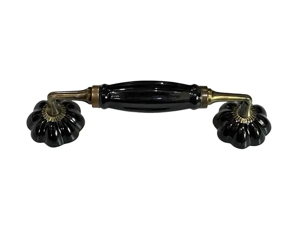 Black_Ceramic_Door_Handle_Gold_Antique_Finish_-_(Size_8.5_Inch)_-_Hole_To_Hole_6.5_Inch_(_Pack_Of_1_HANDLE_)