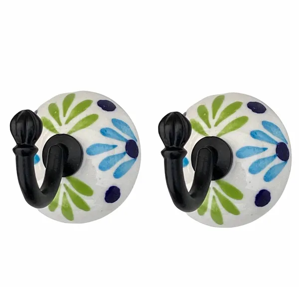 1._Hand_Painting_-_Pack_Of_2_Ceramic_Metal_Wall_Hook/Single_Hook_Hanger_-_Black_Hand_Painted_(Size_3.5_Inch,_Black)_Pack_Of_2_(1._Hand_Painting_-_Pack_Of_2)