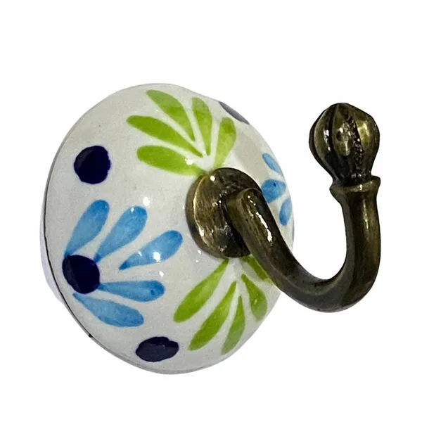 _Ceramic_Metal_Wall_Hook_Hanging_Clothes_Hat_Coat_Robe_Hangers_Metal_Hook_Door_Hook_Wall_Mounted_Single_Hook_Hanger_-_(Hand_Painted)_-_Size_3.5_Inch,_Gold_Antique_-_Pack_Of_2