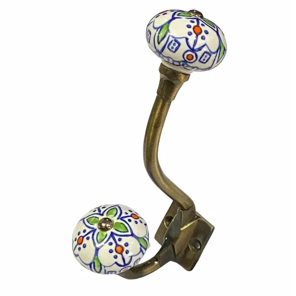 Pack_of_2__(Ceramic_Metal_Wall_Hook_-_Gold_Antique_Finish_(Size_6_Inch,_White_Hand_Painted)