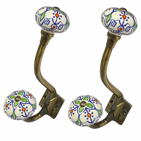 Pack_of_2__(Ceramic_Metal_Wall_Hook_-_Gold_Antique_Finish_(Size_6_Inch,_White_Hand_Painted)