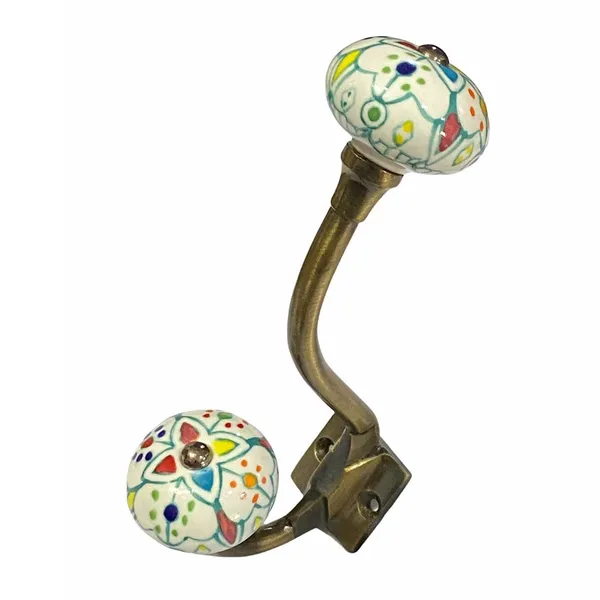 Pack_of_2_White_Hand_Painted_Ceramic_Metal_Wall_Hooks_Hanging_Clothes_Hat_Coat_Robe_Hangers_Metal_Hook_Door_Hook_Wall_Mounted_Single_Hook_Hanger_-_Gold_Antique_Finish_(Size_6_Inch,_)