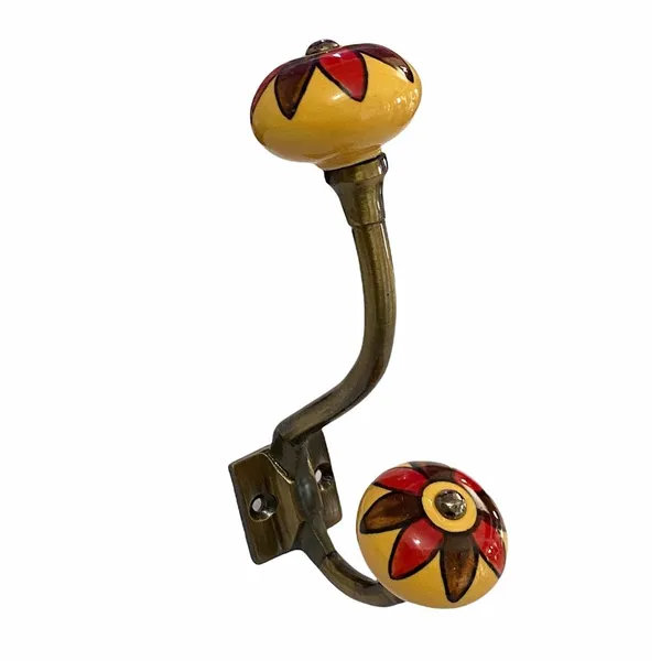 Pack_of_2_Ceramic_Metal_Wall_Hooks_-_Gold_Antique_Finish_(Size_6_Inch,_Yellow_Hand_Painted)_-__()