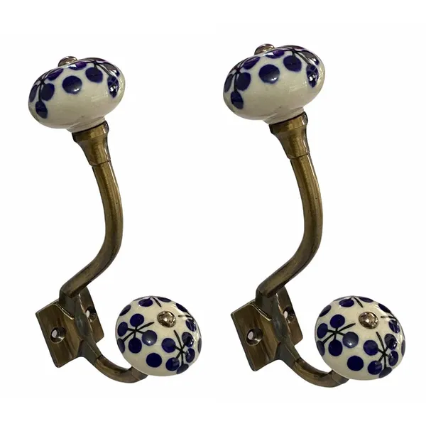 Pack_of_2__(Ceramic_Metal_Wall_Hooks_Hanging_Clothes_Metal_Hook_Door_Hook_Wall_Mounted_Single_Hook_Hanger_-_Gold_Antique_Finish_(Size_6_Inch,_White_Blue_Hand_Painted)