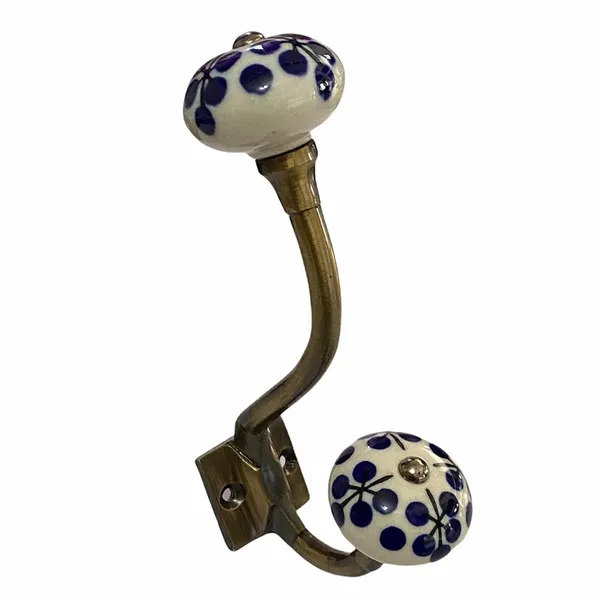 Pack_of_2__(Ceramic_Metal_Wall_Hooks_Hanging_Clothes_Metal_Hook_Door_Hook_Wall_Mounted_Single_Hook_Hanger_-_Gold_Antique_Finish_(Size_6_Inch,_White_Blue_Hand_Painted)