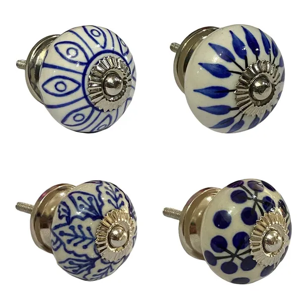Pack_of_4_White_Ceramic_Door_Knobs_-_Silver_Finish_(Size_1.75_Inch,_)