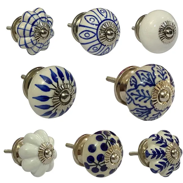 Pack_of_8_White_Ceramic_Door_Knobs_-_Silver_Finish_(_Size_1.75_Inch_,_)