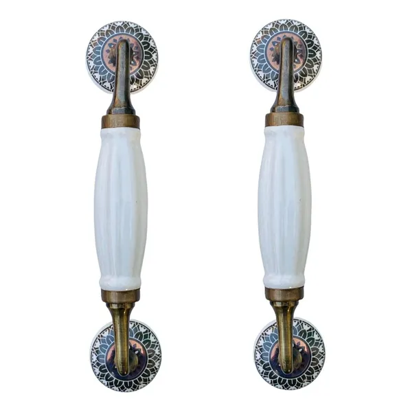 Ceramic_Door_Handle_Gold_Antique_Finish_-_(Size_8.5_Inch,_White_Golden_Design_3)_-_Hole_To_Hole_6.5_Inch_(Pack_Of_1)