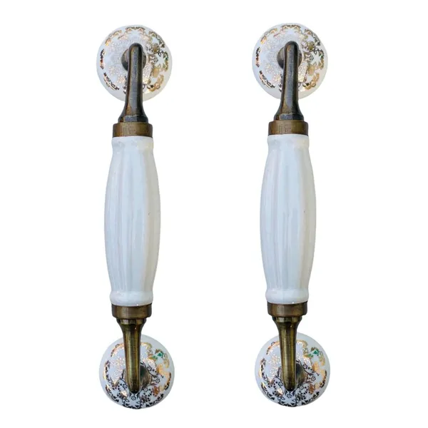 _Ceramic_Door_Handle_Gold_Antique_Finish_-_(Size_8.5_Inch,_White_Golden_Design_4)_-_Hole_To_Hole_6.5_Inch_(Pack_Of_1)