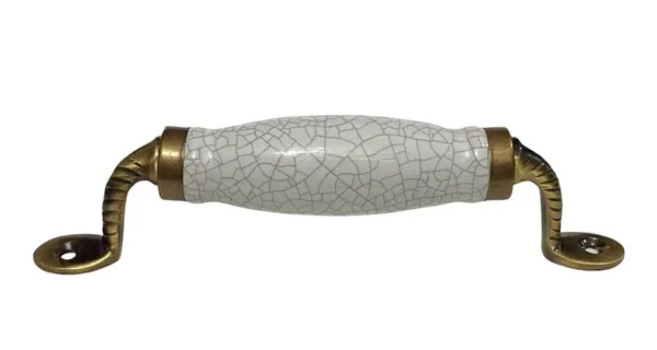 White_Crackle_Ceramic_Door_Handle_Gold_Antique_Finish_-_(Size_6_Inch)