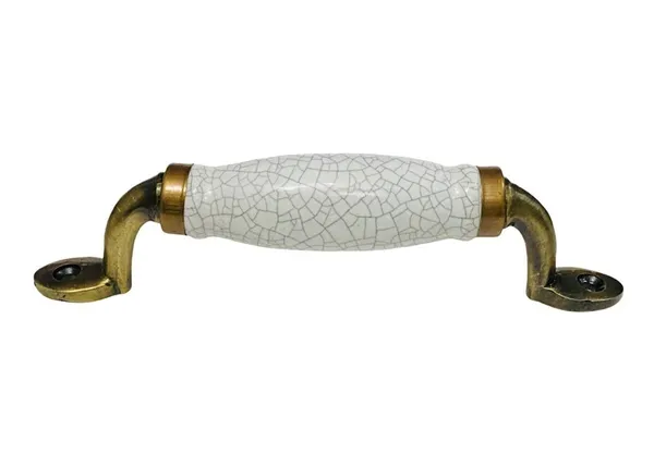 White_Crackle_Ceramic_Door_Handle_Gold_Antique_Finish_-_(Size_6_Inch)