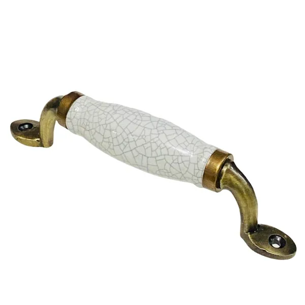 White_Crackle_Ceramic_Door_Handle_Gold_Antique_Finish_-_(Size_6_Inch)