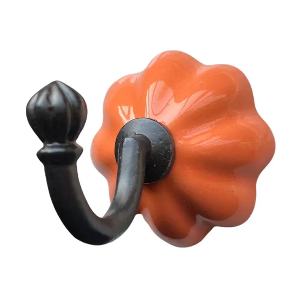 Pack_of_2_Orange_Ceramic_Metal_Wall_Hook_Hanging_Clothes_Hat_Coat_Robe_Hangers_Metal_Hook_Door_Hook_Wall_Mounted_Single_Hook_Hanger_-_Black_(Size_3.5_Inch)_(Orange)