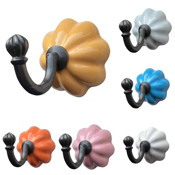 Pack_of_2_Sky_Blue_Ceramic_Metal_Wall_Hook_Hanging_Clothes_Hat_Coat_Robe_Hangers_Metal_Hook_Door_Hook_Wall_Mounted_Single_Hook_Hanger_-_Black_(Size_3.5_Inch)_(Sky_Blue)