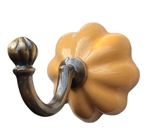 Pack_of_2_Mustard_Ceramic_Metal_Wall_Hook_Hanging_Clothes_Hat_Coat_Robe_Hangers_Metal_Hook_Door_Hook_Wall_Mounted_Single_Hook_Hanger_-_Gold_Antique_(Size_3.5_Inch)_(Mustard)