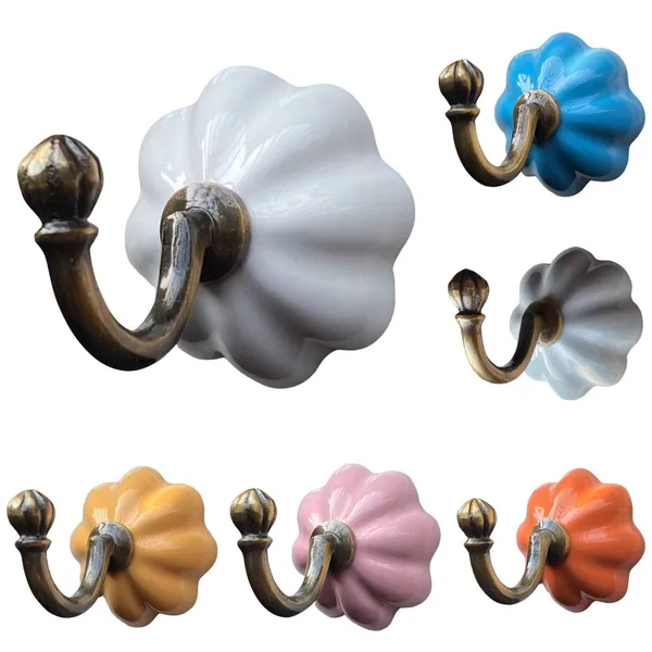 Pack_of_2_Sky_Blue_Ceramic_Metal_Wall_Hook_Hanging_Clothes_Hat_Coat_Robe_Hangers_Metal_Hook_Door_Hook_Wall_Mounted_Single_Hook_Hanger_-_Gold_Antique_(Size_3.5_Inch)_(Sky_Blue)