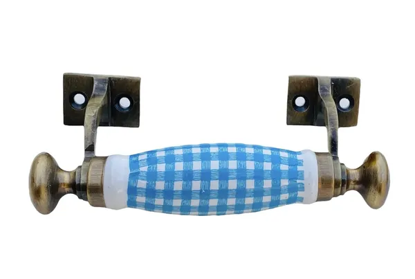 Blue,Gold,White_Ceramic_Door_Handle_Gold_Antique_Finish_100%_Scratch_Proof_(Size_5.5_Inch,_White_Blue_Check)_Pack_Of_1