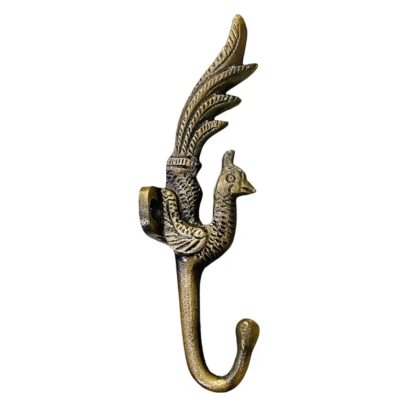 Pack_of_2_Gold_Antique_Decorative_Beautiful_Peacock_Wall_Hook_(Size_5.5_Inch)_-