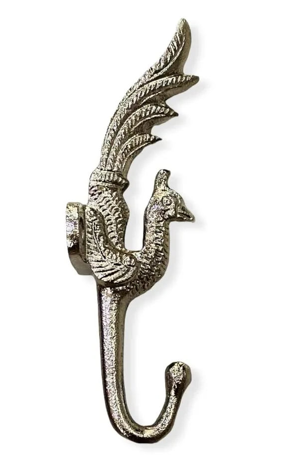 Pack_of_2_Silver_Polished_Decorative_Beautiful_Peacock_Wall_Hook_(Size_5.5_Inch)_-