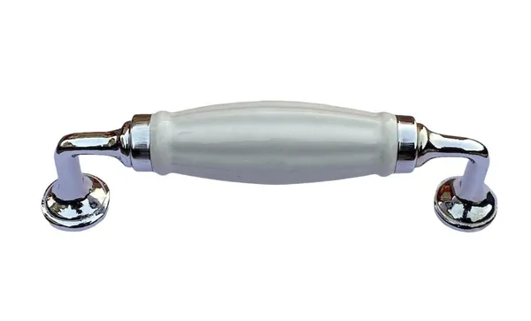 Melon_White_Ceramic_Door_Handle_Chrome_Finish_-_Scratch_Proof_100%_(Size_6_Inch)