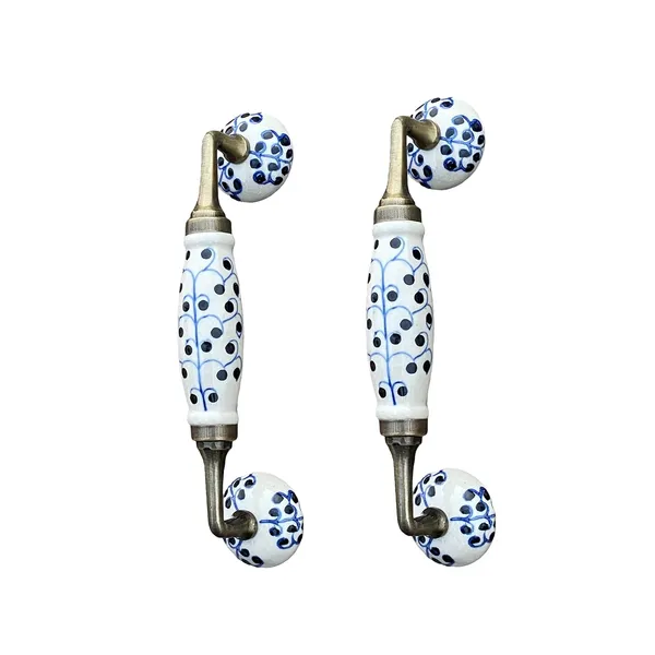 Ceramic_Door_Handle_Gold_Antique_Finish_-_(Size_8.5_Inch,_Ivory_-_Flower_Hand_Painted)_-_Hole_To_Hole_6.5_Inch_(Pack_Of_1)