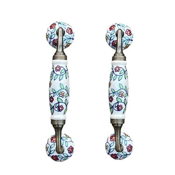 Ceramic_Door_Handle_Gold_Antique_Finish_-_(Size_8.5_Inch,_Ivory_-_Flower_Hand_Painted)_-_Hole_To_Hole_6.5_Inch_(Pack_Of_1)