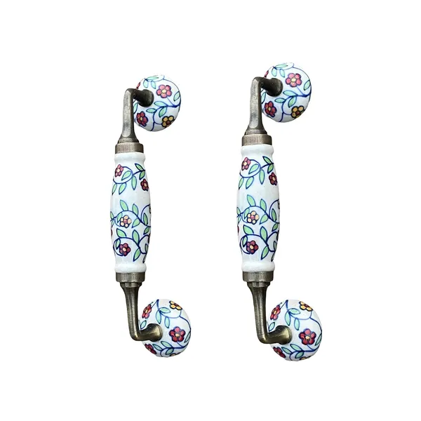 Ceramic_Door_Handle_Gold_Antique_Finish_-_(Size_8.5_Inch,_Ivory_-_Flower_Hand_Painted)_-_Hole_To_Hole_6.5_Inch_(Pack_Of_1)