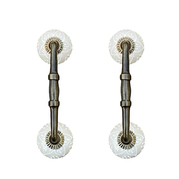 Ceramic_Door_Handle_Gold_Antique_Finish_-_(Size_6_Inch,_Hand_Painted)_-_Pack_Of_1_-_Hole_To_Hole_4_Inch