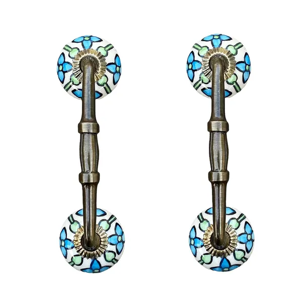 Ceramic_Door_Handle_Gold_Antique_Finish_-_(Size_6_Inch,_Hand_Painted)_-_Pack_Of_1_-_Hole_To_Hole_4_Inch