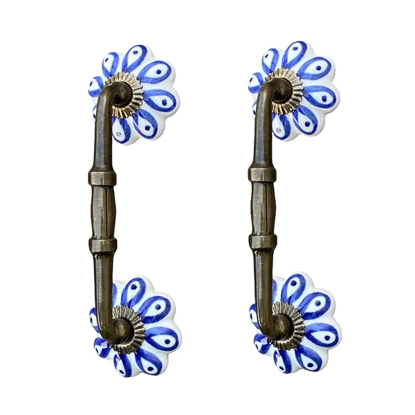 Ceramic_Door_Handle_Gold_Antique_Finish_-_(Size_6_Inch,_Hand_Painted)_-_Pack_Of_1_-_Hole_To_Hole_4_Inch