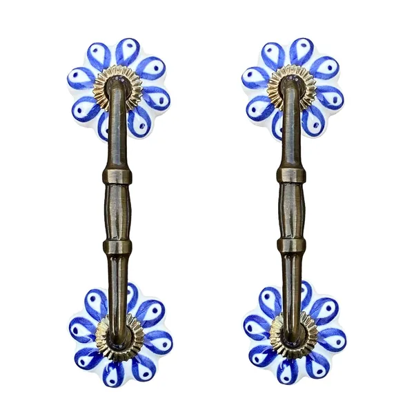 Ceramic_Door_Handle_Gold_Antique_Finish_-_(Size_6_Inch,_Hand_Painted)_-_Pack_Of_1_-_Hole_To_Hole_4_Inch