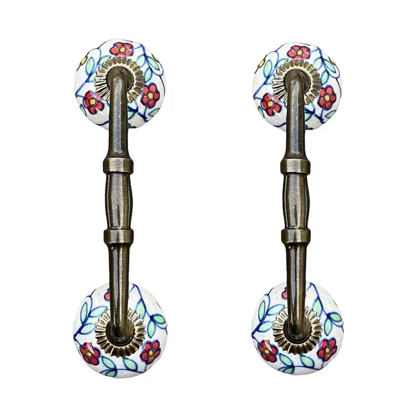 Ceramic_Door_Handle_Gold_Antique_Finish_-_(Size_6_Inch,_Hand_Painted)_-_Pack_Of_1_-_Hole_To_Hole_4_Inch